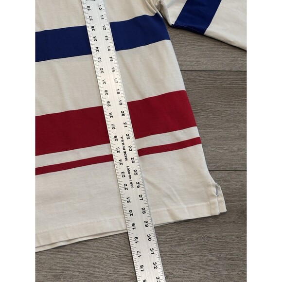 Vintage Ralph Lauren Polo Rugby Long Sleeve Stripe Mens Medium Made In USA - Picture 3 of 9